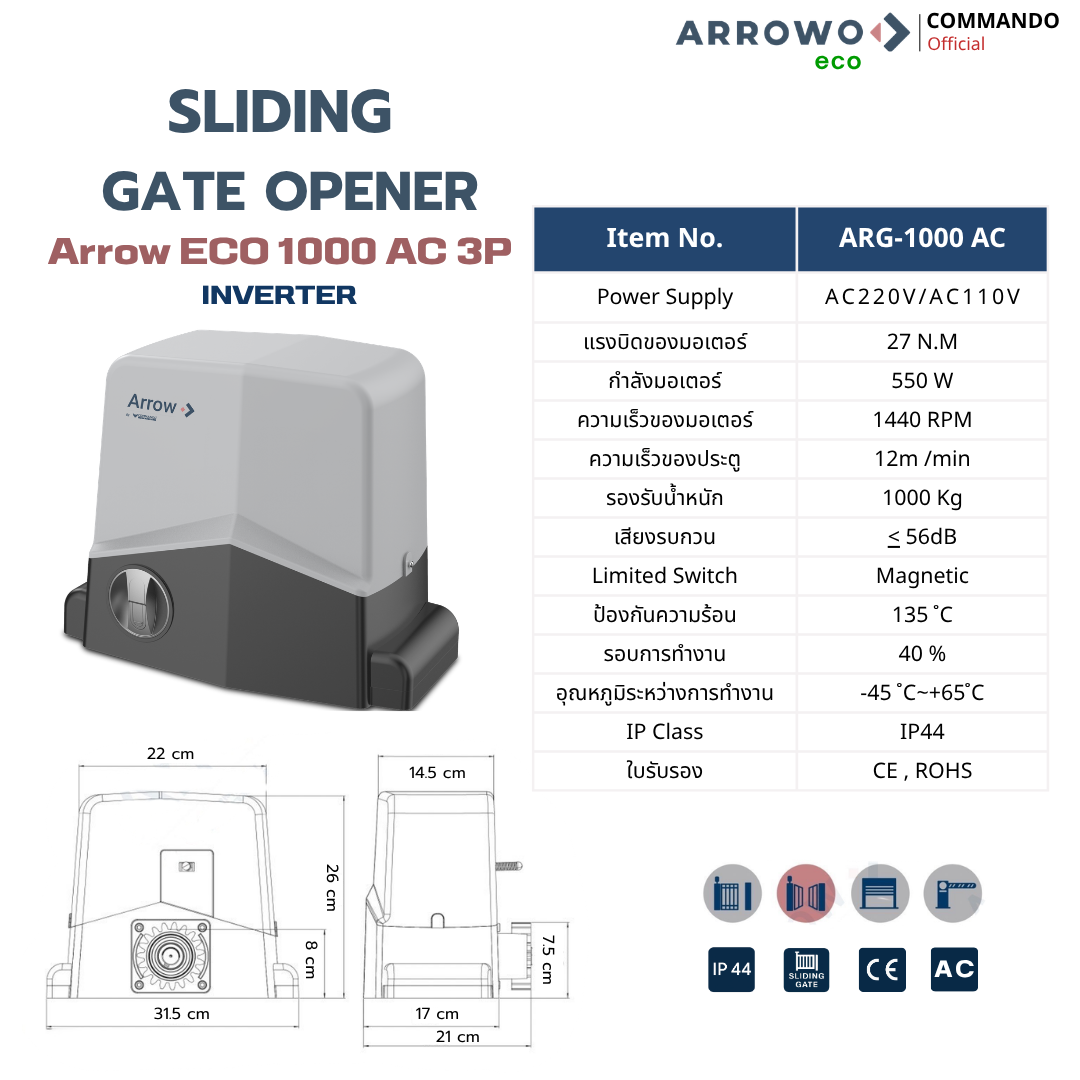 ARG-1000AC 3P (ความเร็ว 12ม./นาที)(550 วัตต์) รูปที่ 4