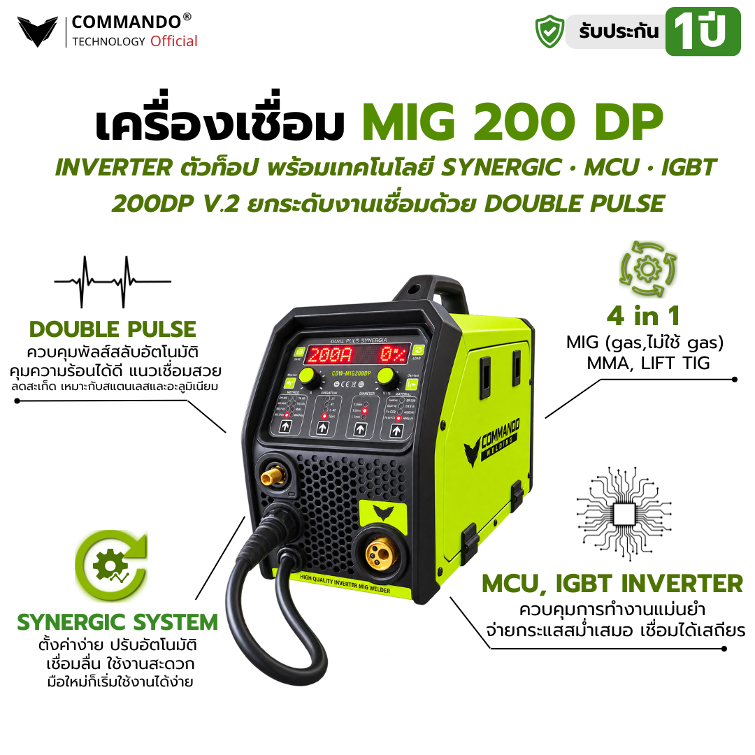 เครื่องเชื่อมCDG-MIG 200 DP Inverter